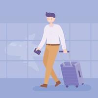 man business travel vector