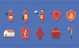 fire extinguisher and tools vector