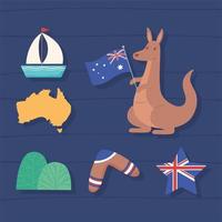 australia country icons vector