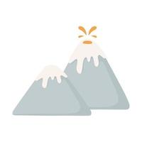 volcano mountains scene vector