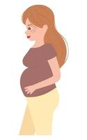 pregnant cute woman vector