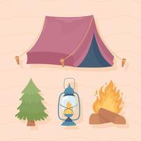 icons set camping vector