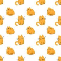 Seamless pattern with cute cats vector