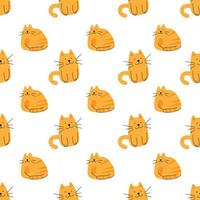 Seamless pattern with cute cats vector