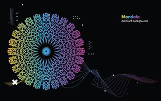 mandala colorido ojos oscuros arte futurista, textura de pintura moderna con múltiples formas matemáticas vector