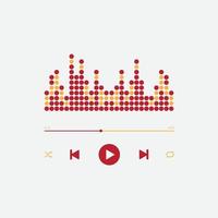 icon media music player with dots Audio equalizer view in vector. modern playback of music application. multimedia navigation on smartphone device. Free Vector. Red and orange color vector