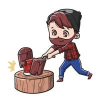 Cute Lumberjack Cartoon vector