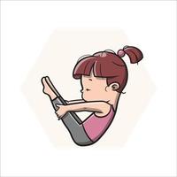 Cute Yoga Girl Cartoon vector