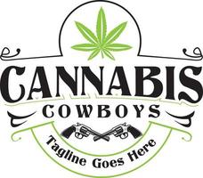 diseño de logotipo de vaquero para cannabis cbd vector