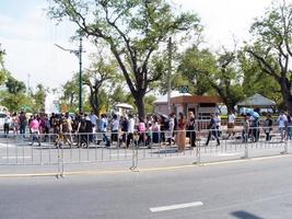 Wat Phra Kaew Temple of the Emerald Buddha BANGKOK THAILAND31 DECEMBER 2018Many tourists in front of the Grand Palace on the last day of the year 2018 traveling in Bangkok Thailand. photo