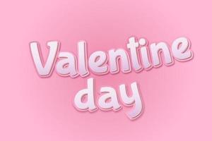 Valentine day  text with 3d effect vector