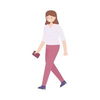 girl with passport vector