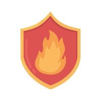 fire flame shield vector