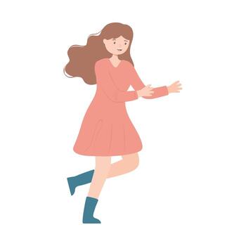 teen girl character vector