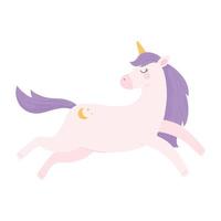 unicornio con melena morada vector