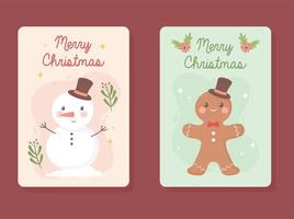 merry christmas cards vector