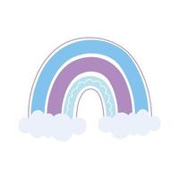 rainbow clouds decoration vector