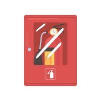 fire extinguisher in cabinet vector
