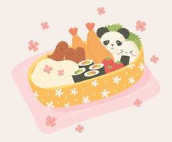 traditional japanese lunchbox vector