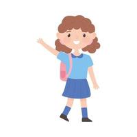 student girl with bag vector