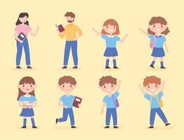 set teachers and students vector