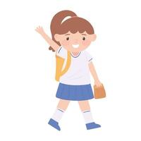 student girl with bag vector