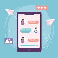 smartphone chatting screen vector