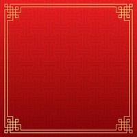 Chinese background, decorative classic festive red background and gold frame, vector illustration