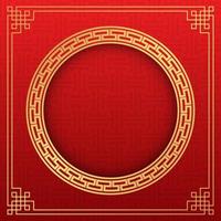 Chinese background, decorative classic festive red background and gold frame, vector illustration