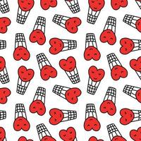 Seamless pattern with heart-shaped balloons. vector illustration in doodle style.design for Valentines day