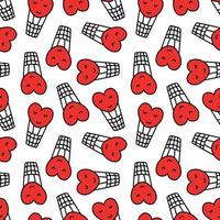 Seamless pattern with heart-shaped balloons. vector illustration in doodle style.design for Valentines day