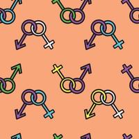 bright pattern of Female and male gender symbols vector