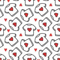 pattern of a T-shirt with a heart.Pattern for Valentines Day vector