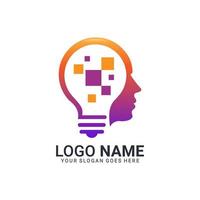 people head logo. human face illustration. mind creative logo vector