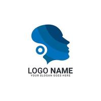 people head logo. human face illustration. mind creative logo. vector