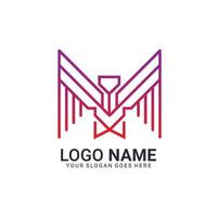 diseño de logotipo de águila de tecnología abstracta moderna. diseño de logotipo editable vector