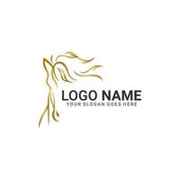 Modern gold abstract horse logo design. Animal logo design vector