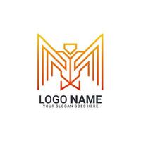 Modern abstract tech eagle logo design. Editable logo design vector