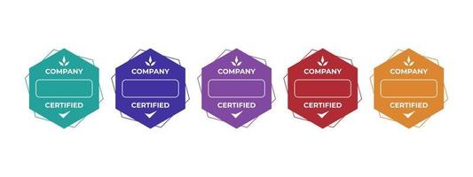 Set of company training badge certificates to determine based on criteria. Vector illustration certified logo design.