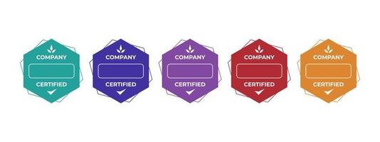 Set of company training badge certificates to determine based on criteria. Vector illustration certified logo design.