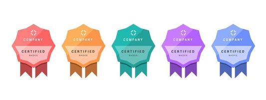 Logo badge for certificate technical, analyst, internet, data, conference, etc. Digital certified logo verified achievements company or corporate with geometry ribbon design. Vector illustration.