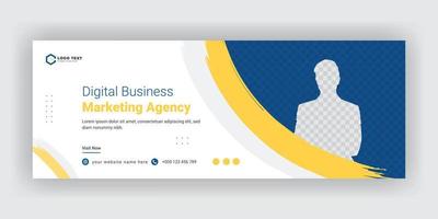 Online Business Marketing Conference Social Media Cover Template vector