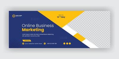 Online Business Marketing Conference Social Media Cover Template vector