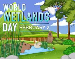 World Wetlands Day poster design vector