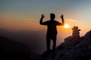 Girl going to the mountains photo