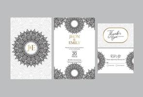 Gold vintage greeting card on a white background. Luxury ornament template. Mandala. Great for invitation, flyer, menu, brochure, postcard, background, wallpaper, decoration, or any desired idea vector