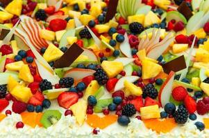 Fruit cover varies on double cream cake photo