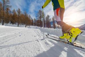 Detail of uphill ski touring photo