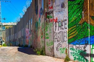 Jerusalem, Israel 2015- Israeli separation barrier, at the Bethlehem photo
