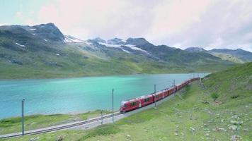 Red train of the Alps video